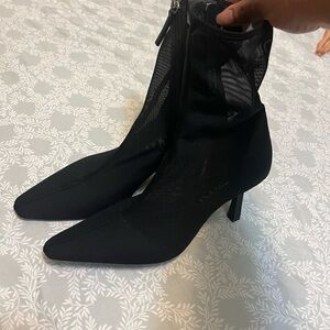 Zara Black Mesh Heeled Boots